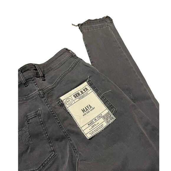 Ser.O.Ya Maya High Rise Distressed Stretch Skinny Jeans in Ash Size 26 NWT - Picture 5 of 11